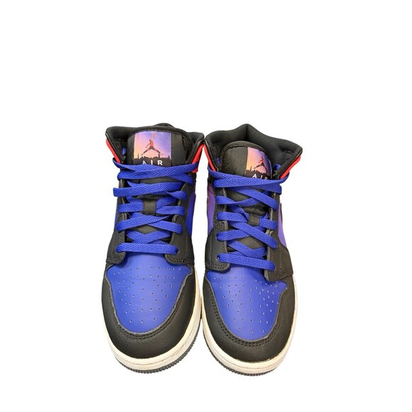 Nike Air Jordan 1 Mid SS GS Concord Black University Red DX4379-400 Size 5Y - Picture 2 of 7